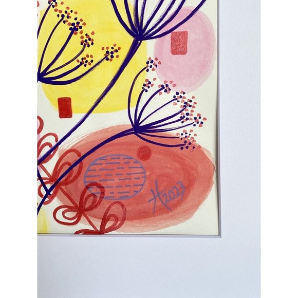 Purple Queen - Original Wall Art Acrylic Painting 11x14in Matted Frame Ready - Picture 5 of 9